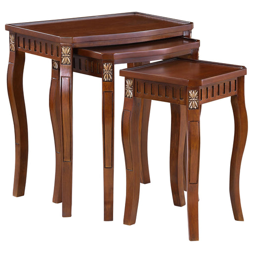 Daphne 3-piece Curved Leg Nesting Tables Warm Brown - Premium Table Set from Coaster Z2 Standard - Just $278! Shop now at Furniture Wholesale Plus  We are the best furniture store in Nashville, Hendersonville, Goodlettsville, Madison, Antioch, Mount Juliet, Lebanon, Gallatin, Springfield, Murfreesboro, Franklin, Brentwood