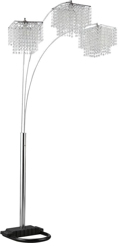 Miriam Crystal Drop Shade Floor Lamp Chrome - Premium Lamp from Coaster Z2 Standard - Just $234! Shop now at Furniture Wholesale Plus  We are the best furniture store in Nashville, Hendersonville, Goodlettsville, Madison, Antioch, Mount Juliet, Lebanon, Gallatin, Springfield, Murfreesboro, Franklin, Brentwood