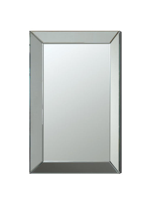 Pinciotti Rectangular Beveled Wall Mirror Silver - Premium Mirror from Coaster Z2 Standard - Just $134! Shop now at Furniture Wholesale Plus  We are the best furniture store in Nashville, Hendersonville, Goodlettsville, Madison, Antioch, Mount Juliet, Lebanon, Gallatin, Springfield, Murfreesboro, Franklin, Brentwood