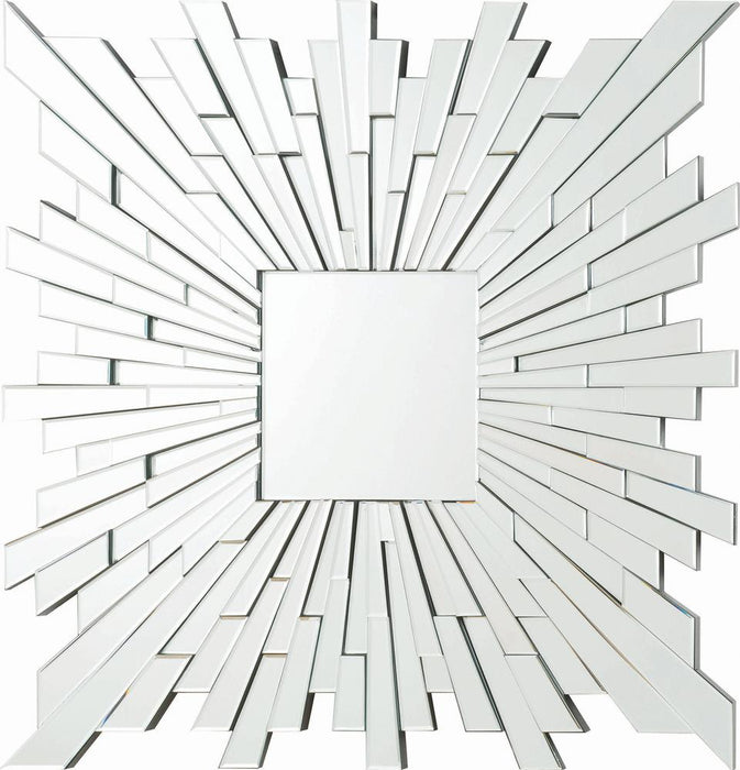 Brantley Square Sunburst Wall Mirror Silver - Premium Mirror from Coaster Z2 Standard - Just $318! Shop now at Furniture Wholesale Plus  We are the best furniture store in Nashville, Hendersonville, Goodlettsville, Madison, Antioch, Mount Juliet, Lebanon, Gallatin, Springfield, Murfreesboro, Franklin, Brentwood