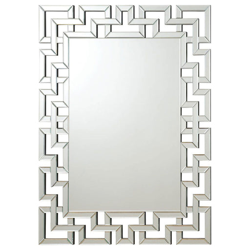 Forman Interlocking Greek Frameless Wall Mirror Silver - Premium Mirror from Coaster Z2 Standard - Just $270! Shop now at Furniture Wholesale Plus  We are the best furniture store in Nashville, Hendersonville, Goodlettsville, Madison, Antioch, Mount Juliet, Lebanon, Gallatin, Springfield, Murfreesboro, Franklin, Brentwood