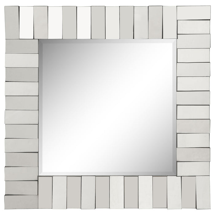 Tanwen Square Wall Mirror with Layered Panel Silver - Premium Mirror from Coaster Z2 Standard - Just $210! Shop now at Furniture Wholesale Plus  We are the best furniture store in Nashville, Hendersonville, Goodlettsville, Madison, Antioch, Mount Juliet, Lebanon, Gallatin, Springfield, Murfreesboro, Franklin, Brentwood