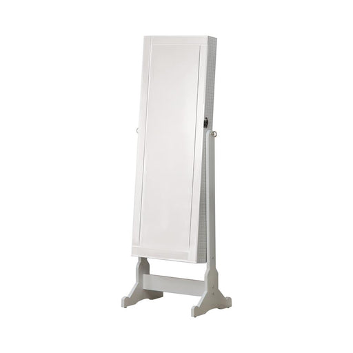 Zayas Storage Jewelry Cheval Mirror White - Premium Jewelry Armoire from Coaster Z2 Standard - Just $190! Shop now at Furniture Wholesale Plus  We are the best furniture store in Nashville, Hendersonville, Goodlettsville, Madison, Antioch, Mount Juliet, Lebanon, Gallatin, Springfield, Murfreesboro, Franklin, Brentwood