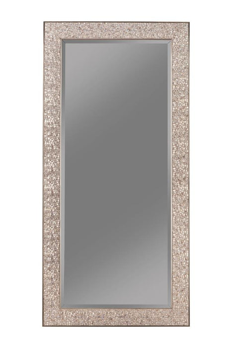 Rollins Rectangular Floor Mirror Silver Sparkle - Premium Mirror from Coaster Z2 Standard - Just $190! Shop now at Furniture Wholesale Plus  We are the best furniture store in Nashville, Hendersonville, Goodlettsville, Madison, Antioch, Mount Juliet, Lebanon, Gallatin, Springfield, Murfreesboro, Franklin, Brentwood