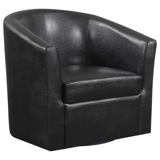 Turner Upholstery Sloped Arm Accent Swivel Chair Dark Brown - Premium Swivel Chair from Coaster Z2 Standard - Just $298! Shop now at Furniture Wholesale Plus  We are the best furniture store in Nashville, Hendersonville, Goodlettsville, Madison, Antioch, Mount Juliet, Lebanon, Gallatin, Springfield, Murfreesboro, Franklin, Brentwood