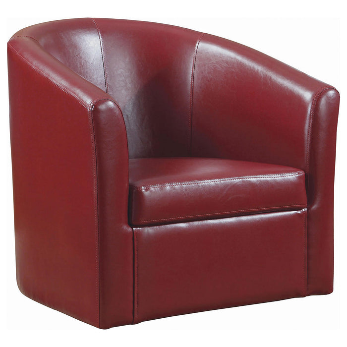 Turner Upholstery Sloped Arm Accent Swivel Chair Red - Premium Swivel Chair from Coaster Z2 Standard - Just $298! Shop now at Furniture Wholesale Plus  We are the best furniture store in Nashville, Hendersonville, Goodlettsville, Madison, Antioch, Mount Juliet, Lebanon, Gallatin, Springfield, Murfreesboro, Franklin, Brentwood