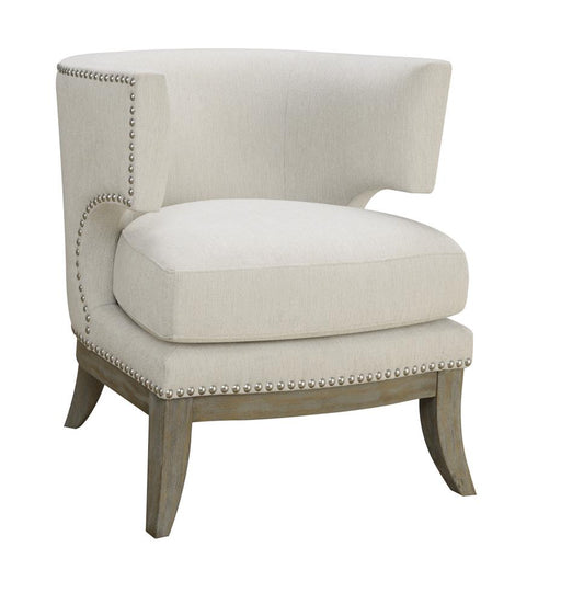 Jordan Dominic Barrel Back Accent Chair White and Weathered Grey - Premium Accent Chair from Coaster Z2 Standard - Just $518! Shop now at Furniture Wholesale Plus  We are the best furniture store in Nashville, Hendersonville, Goodlettsville, Madison, Antioch, Mount Juliet, Lebanon, Gallatin, Springfield, Murfreesboro, Franklin, Brentwood