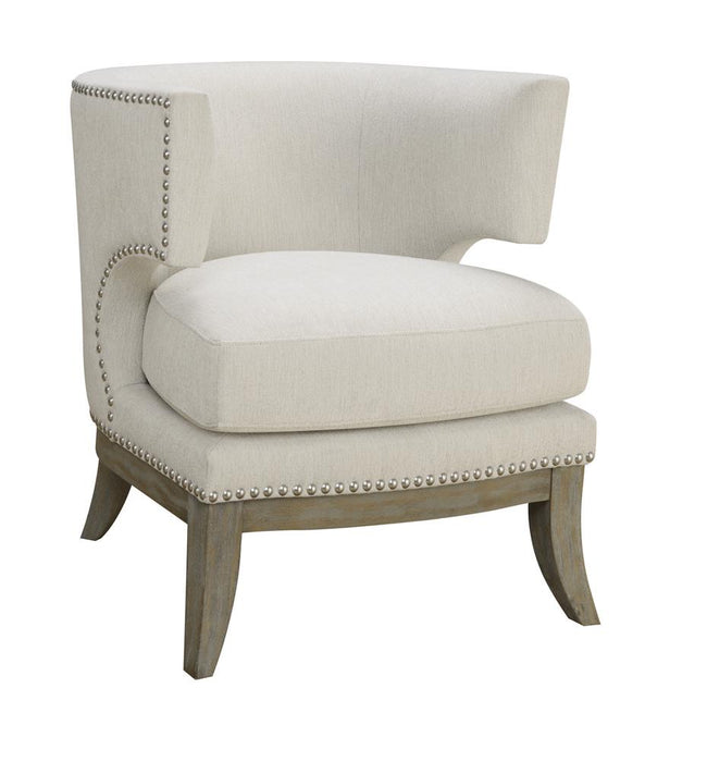 Jordan Dominic Barrel Back Accent Chair White and Weathered Grey - Premium Accent Chair from Coaster Z2 Standard - Just $518! Shop now at Furniture Wholesale Plus  We are the best furniture store in Nashville, Hendersonville, Goodlettsville, Madison, Antioch, Mount Juliet, Lebanon, Gallatin, Springfield, Murfreesboro, Franklin, Brentwood