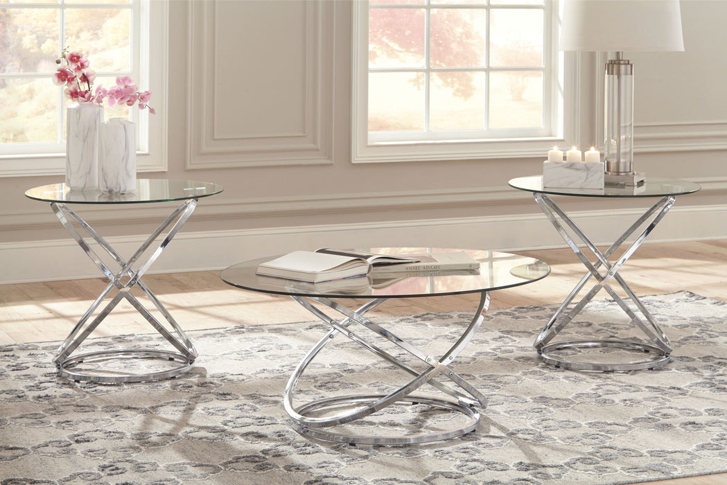 Hollynyx - Occasional Table Set (Set of 3) - Chrome Finish – Table Sets by Signature Design by Ashley® at Furniture Wholesale Plus , Nashville furniture store
