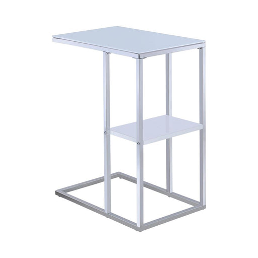 Daisy 1-shelf Accent Table Chrome and White - Premium End Table from Coaster Z2 Standard - Just $62! Shop now at Furniture Wholesale Plus  We are the best furniture store in Nashville, Hendersonville, Goodlettsville, Madison, Antioch, Mount Juliet, Lebanon, Gallatin, Springfield, Murfreesboro, Franklin, Brentwood