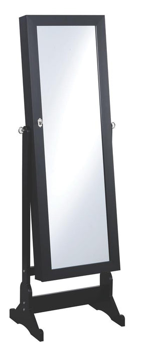 Tutuola Jewelry Cheval Mirror Black - Premium Jewelry Armoire from Coaster Z2 Standard - Just $190! Shop now at Furniture Wholesale Plus  We are the best furniture store in Nashville, Hendersonville, Goodlettsville, Madison, Antioch, Mount Juliet, Lebanon, Gallatin, Springfield, Murfreesboro, Franklin, Brentwood