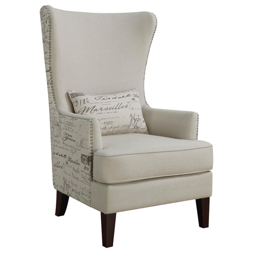 Pippin Curved Arm High Back Accent Chair Cream - Premium Accent Chair from Coaster Z2 Standard - Just $498! Shop now at Furniture Wholesale Plus  We are the best furniture store in Nashville, Hendersonville, Goodlettsville, Madison, Antioch, Mount Juliet, Lebanon, Gallatin, Springfield, Murfreesboro, Franklin, Brentwood