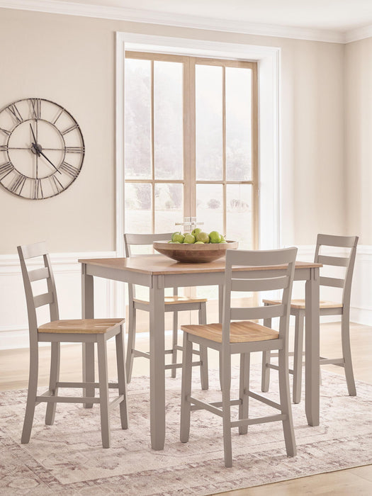 Harperfeld - Dining Room Counter Table Set (Set of 5) - Natural / Gray – 5 Piece Dining Room Sets by Signature Design by Ashley® at Furniture Wholesale Plus , Nashville furniture store