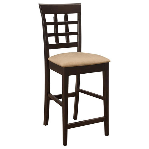 Gabriel - Lattice Back Counter Chair (Set of 2) - Cappuccino - Premium Stool Sets from CoasterEveryday - Just $239! Shop now at Furniture Wholesale Plus  We are the best furniture store in Nashville, Hendersonville, Goodlettsville, Madison, Antioch, Mount Juliet, Lebanon, Gallatin, Springfield, Murfreesboro, Franklin, Brentwood
