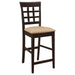 Gabriel - Lattice Back Counter Chair (Set of 2) - Cappuccino - Premium Stool Sets from CoasterEveryday - Just $239! Shop now at Furniture Wholesale Plus  We are the best furniture store in Nashville, Hendersonville, Goodlettsville, Madison, Antioch, Mount Juliet, Lebanon, Gallatin, Springfield, Murfreesboro, Franklin, Brentwood