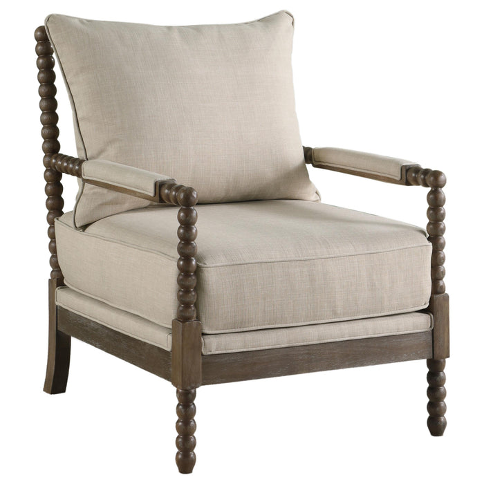 Blanchett Cushion Back Accent Chair Beige and Natural - Premium Accent Chair from Coaster Z2 Standard - Just $498! Shop now at Furniture Wholesale Plus  We are the best furniture store in Nashville, Hendersonville, Goodlettsville, Madison, Antioch, Mount Juliet, Lebanon, Gallatin, Springfield, Murfreesboro, Franklin, Brentwood