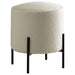 Basye Round Upholstered Ottoman Beige and Matte Black - Premium Ottoman from Coaster Z2 Standard - Just $78! Shop now at Furniture Wholesale Plus  We are the best furniture store in Nashville, Hendersonville, Goodlettsville, Madison, Antioch, Mount Juliet, Lebanon, Gallatin, Springfield, Murfreesboro, Franklin, Brentwood