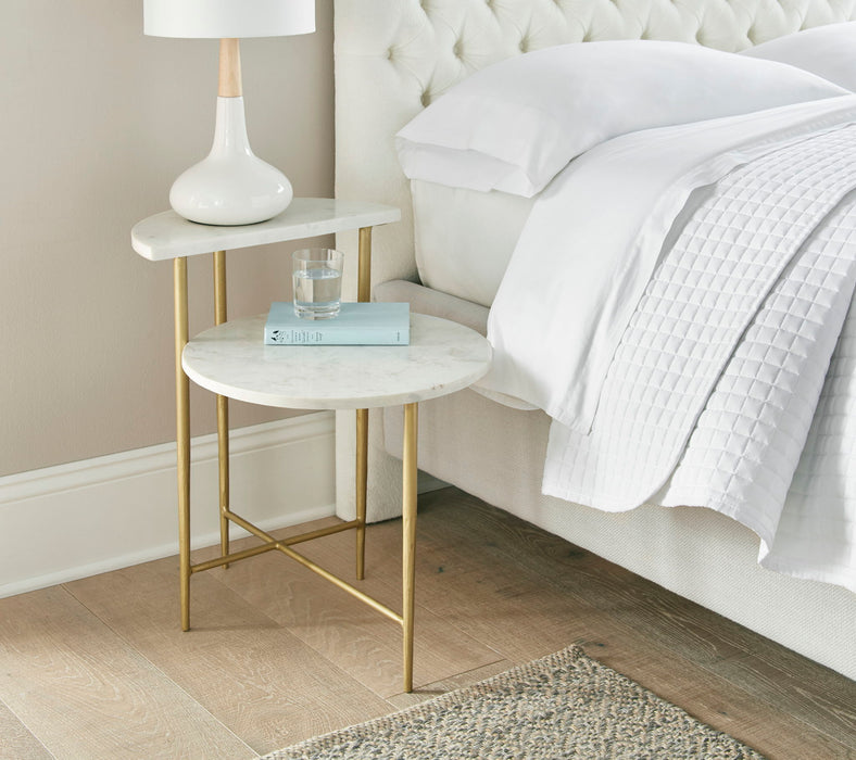 Patna - White Marble Top Side End Table - White – End Tables by Steve Silver Furniture at Furniture Wholesale Plus , Nashville furniture store