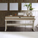 Farmhouse Reimagined - Console Bar Table - Antique White / Chestnut Tops – Console Tables by Liberty Furniture at Furniture Wholesale Plus , Nashville furniture store
