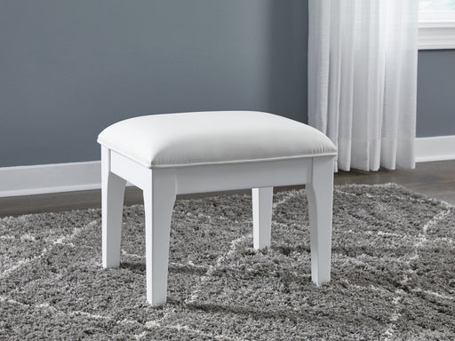 Chalanna - White - Vanity Stool - Premium Vanity Stools from Signature Design by Ashley® - Just $98! Shop now at Furniture Wholesale Plus  We are the best furniture store in Nashville, Hendersonville, Goodlettsville, Madison, Antioch, Mount Juliet, Lebanon, Gallatin, Springfield, Murfreesboro, Franklin, Brentwood