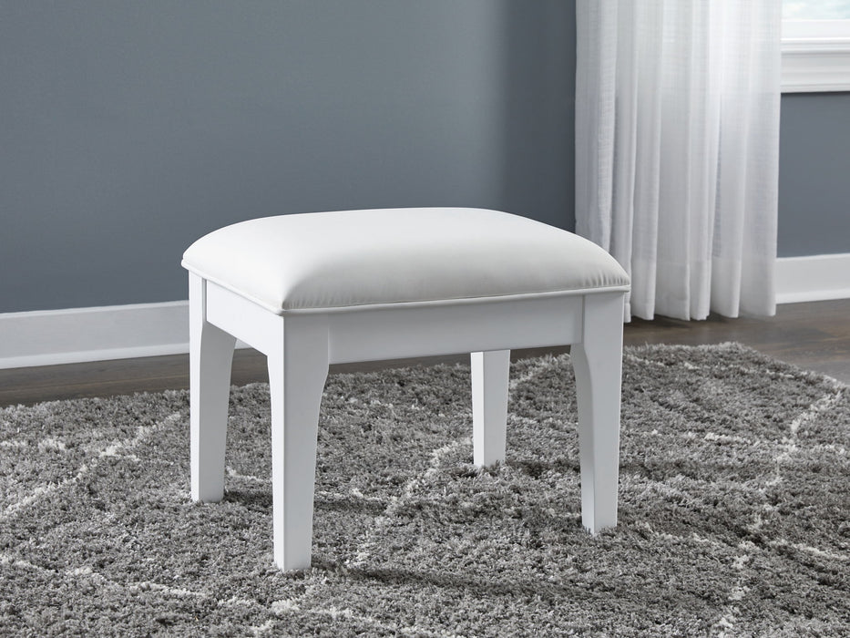 Chalanna - Vanity Stool - White – Vanity Stools by Signature Design by Ashley® at Furniture Wholesale Plus , Nashville furniture store