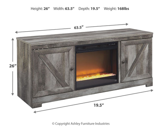 Wynnlow - Entertainment Center - TV Stand With Glass/Stone Fireplace Insert - Gray – Entertainment Centers by Signature Design by Ashley® at Furniture Wholesale Plus , Nashville furniture store