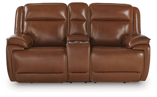 Healy Pier - Power Reclining Loveseat With Console / Adj Headrest - Chocolate – Reclining Loveseats by Signature Design by Ashley® at Furniture Wholesale Plus , Nashville furniture store