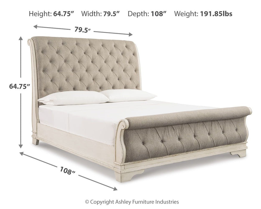 Realyn - Upholstered Sleigh Bed – Upholstered Beds by Signature Design by Ashley® at Furniture Wholesale Plus , Nashville furniture store