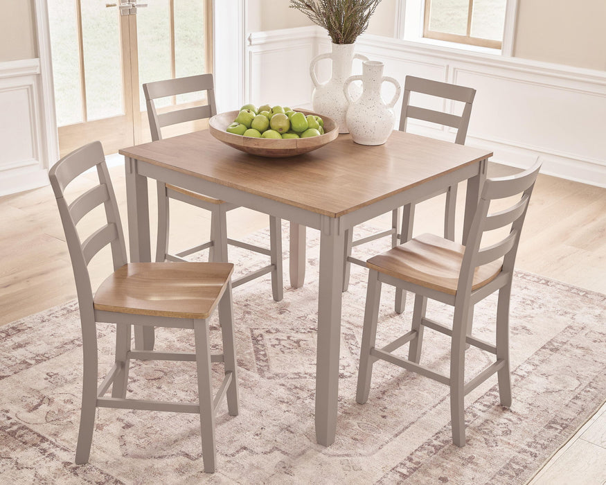 Harperfeld - Dining Room Counter Table Set (Set of 5) - Natural / Gray – 5 Piece Dining Room Sets by Signature Design by Ashley® at Furniture Wholesale Plus , Nashville furniture store