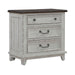 River Place - 3 Drawer Nightstand With Charging Station - Riverstone White & Tobacco – Nightstands w/ Charging Stations by Liberty Furniture at Furniture Wholesale Plus , Nashville furniture store