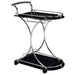 Elfman 2-shelve Serving Cart Chrome and Black - Premium Bar Cart from Coaster Z2 Standard - Just $118! Shop now at Furniture Wholesale Plus  We are the best furniture store in Nashville, Hendersonville, Goodlettsville, Madison, Antioch, Mount Juliet, Lebanon, Gallatin, Springfield, Murfreesboro, Franklin, Brentwood