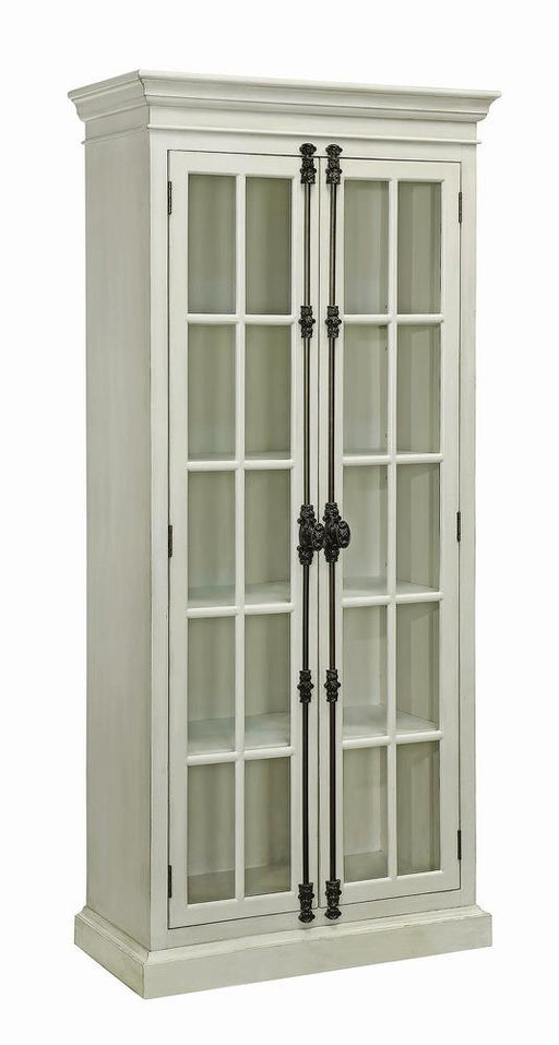 Toni 2-door Tall Cabinet Antique White - Premium Curio from Coaster Z2 Standard - Just $858! Shop now at Furniture Wholesale Plus  We are the best furniture store in Nashville, Hendersonville, Goodlettsville, Madison, Antioch, Mount Juliet, Lebanon, Gallatin, Springfield, Murfreesboro, Franklin, Brentwood