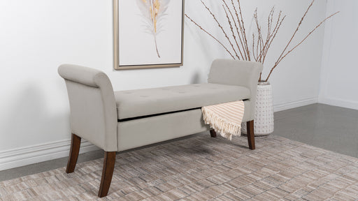 Farrah Upholstered Rolled Arms Storage Bench - Premium Bench from Coaster Z2 Standard - Just $218! Shop now at Furniture Wholesale Plus  We are the best furniture store in Nashville, Hendersonville, Goodlettsville, Madison, Antioch, Mount Juliet, Lebanon, Gallatin, Springfield, Murfreesboro, Franklin, Brentwood