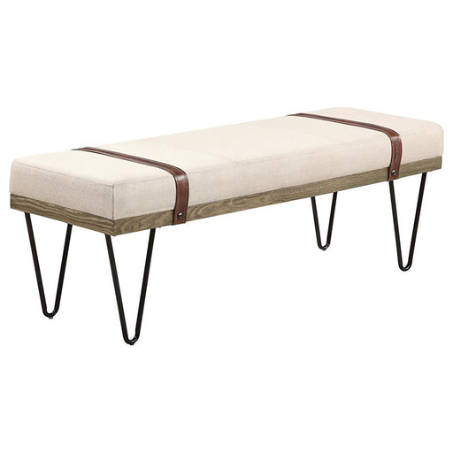 Austin Upholstered Bench Beige and Black - Premium Bench from Coaster Z2 Standard - Just $210! Shop now at Furniture Wholesale Plus  We are the best furniture store in Nashville, Hendersonville, Goodlettsville, Madison, Antioch, Mount Juliet, Lebanon, Gallatin, Springfield, Murfreesboro, Franklin, Brentwood