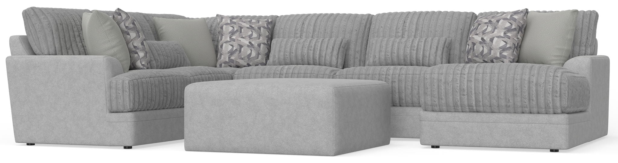 Titan - Sectional With Comfort Coil Seating, Cocktail Ottoman And Accent Pillows Included – 2 Piece Living Room Sets by Jackson at Furniture Wholesale Plus , Nashville furniture store