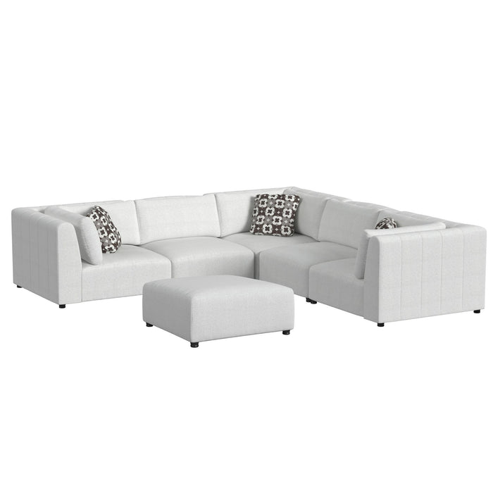 Zandara - 5 Piece Modular Set Sectional With Ottoman - Beige – 2 Piece Outdoor Sets by Elements International at Furniture Wholesale Plus , Nashville furniture store