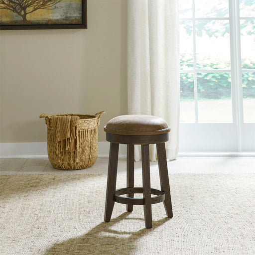 Paradise Valley - Upholstered Console Stool - Saddle Brown – Counter Height (24"-27") by Liberty Furniture at Furniture Wholesale Plus , Nashville furniture store