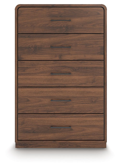 Fortlorn - Five Drawer Chest - Walnut Brown – Accent Chests by Signature Design by Ashley® at Furniture Wholesale Plus , Nashville furniture store