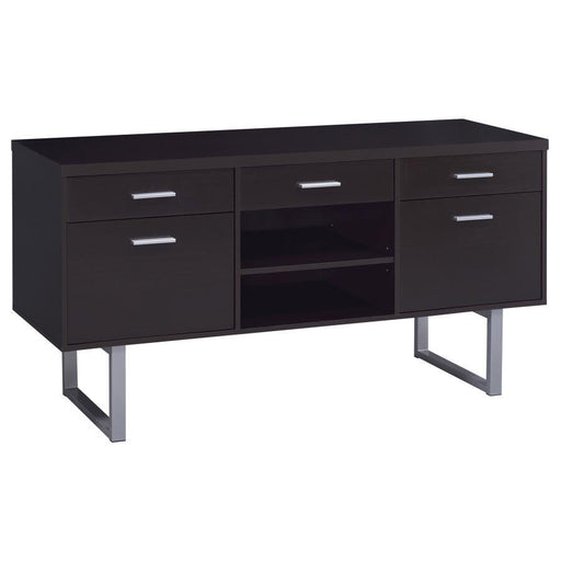 Lawtey - 5-Drawer Home Office Storage Credenza - Cappuccino - Premium Credenzas from CoasterEveryday - Just $359! Shop now at Furniture Wholesale Plus  We are the best furniture store in Nashville, Hendersonville, Goodlettsville, Madison, Antioch, Mount Juliet, Lebanon, Gallatin, Springfield, Murfreesboro, Franklin, Brentwood