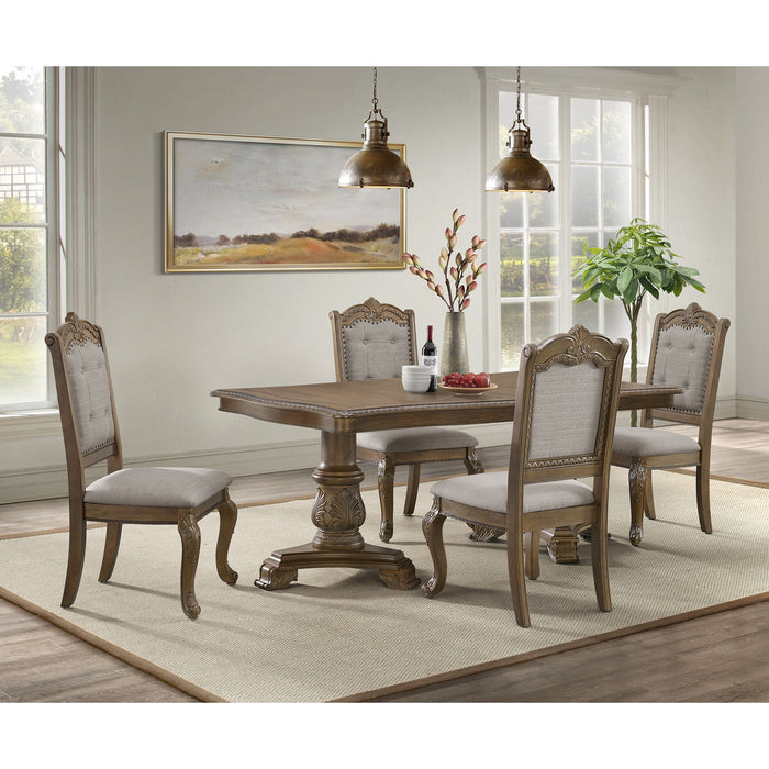 Madison Park - Dining Side Chair (Set of 2) - Walnut / Beige – Chair Sets by Elements International at Furniture Wholesale Plus , Nashville furniture store