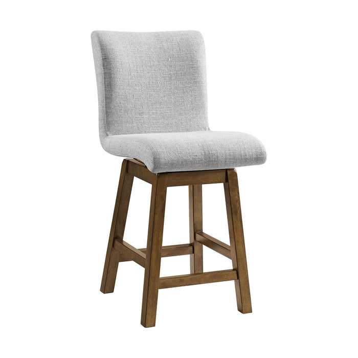 Carmela - Swivel Counter Chair (Set of 2) - Brown / Light Gray Linen – Chair Sets by Elements International at Furniture Wholesale Plus , Nashville furniture store