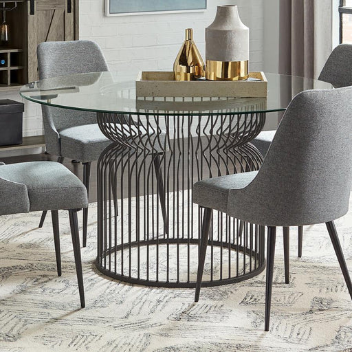 Granvia - Round Glass Top Metal Dining Table - Gunmetal – Dining Tables by Coaster Fine Furniture at Furniture Wholesale Plus , Nashville furniture store