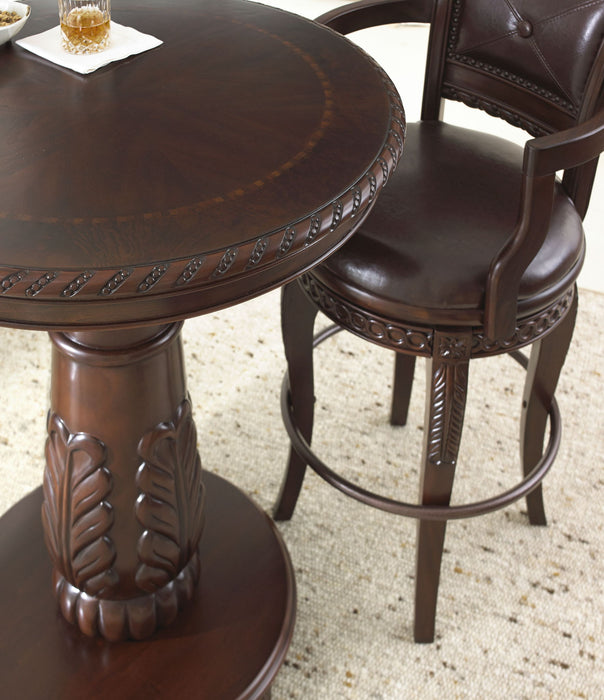 Antoinette - PU Swivel Bar Chair (Set of 2) - Dark Brown – Chair Sets by Steve Silver Furniture at Furniture Wholesale Plus , Nashville furniture store