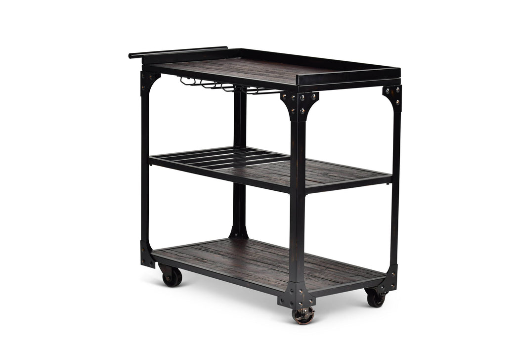 Sherlock - Cart With Casters - Black – Bar Carts by Steve Silver Furniture at Furniture Wholesale Plus , Nashville furniture store