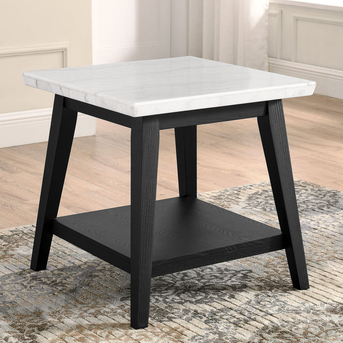 Vida - Marble End Table - Black / White – End Tables by Steve Silver Furniture at Furniture Wholesale Plus , Nashville furniture store