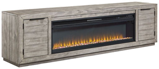 Naydell - 92" TV Stand With Wide Fireplace Insert - Gray – Fireplace TV Stands by Signature Design by Ashley® at Furniture Wholesale Plus , Nashville furniture store