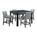 Francesca - Square 5 Piece Counter Height Dining Set, Table & Four PU Chairs - Gray / Marble – 5 Piece Dining Room Sets by Elements International at Furniture Wholesale Plus , Nashville furniture store