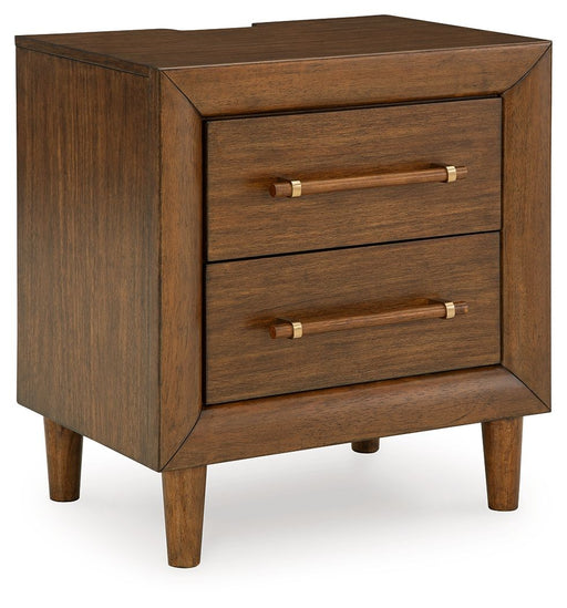 Lyncott - Two Drawer Night Stand - Brown – Nightstands w/ Charging Stations by Signature Design by Ashley® at Furniture Wholesale Plus , Nashville furniture store