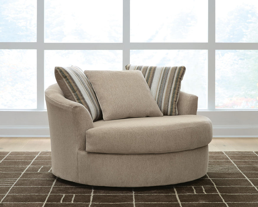 Linenhause - Oversized Swivel Accent Chair - Dune – Swivel Chairs by Benchcraft® at Furniture Wholesale Plus , Nashville furniture store