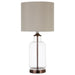 Aisha Drum Shade Table Lamp Creamy Beige and Clear - Premium Lamp from Coaster Z2 Standard - Just $86! Shop now at Furniture Wholesale Plus  We are the best furniture store in Nashville, Hendersonville, Goodlettsville, Madison, Antioch, Mount Juliet, Lebanon, Gallatin, Springfield, Murfreesboro, Franklin, Brentwood